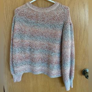 a.n.a Crewneck Sweater in Rose and Light Gray Marled Knit